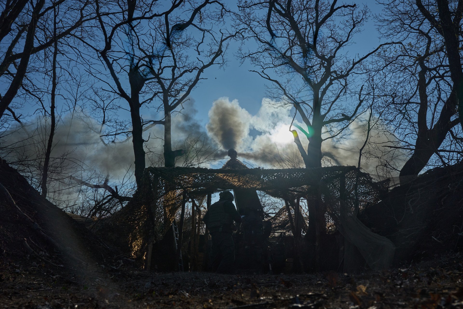 The Bohdana self-propelled artillery system opens fire on its targets — the moment of the shot captured in smoke and sunlight. The work of the artillery crew is precise, resolute, and vital on the front line. The Bohdana self-propelled artillery system opens fire on its targets — the moment of the shot captured in smoke and sunlight. The work of the artillery crew is precise, resolute, and vital on the front line.